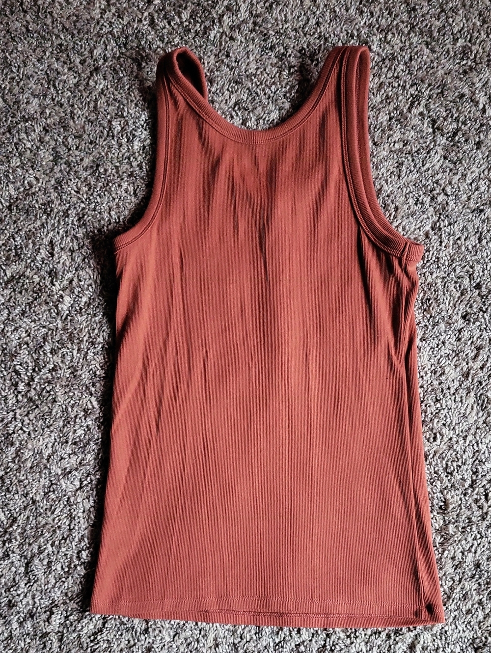 a.n.a Ribbed Henley Tank Top - Rust Brown - Picture 4 of 4